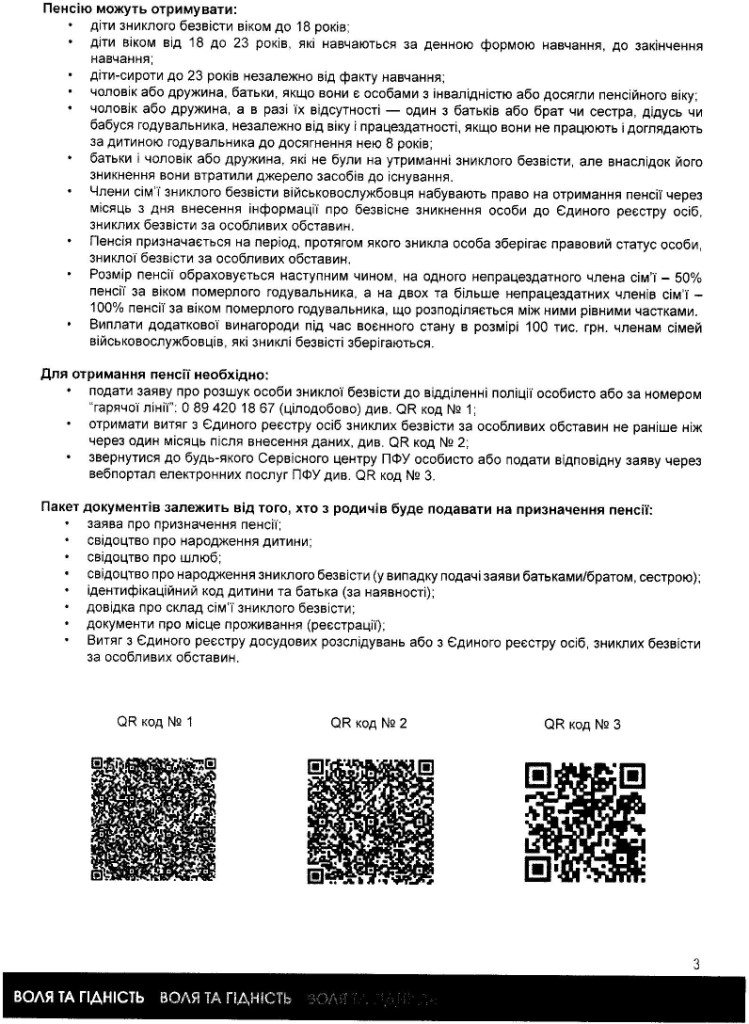 Інформація для членів сімей військовослужбовців